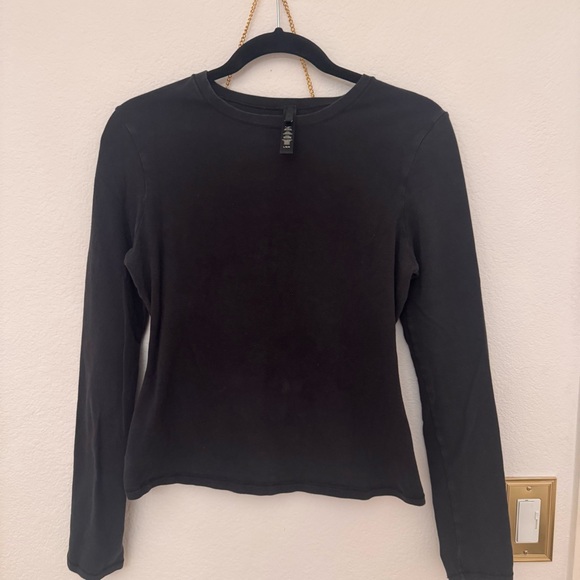 Skims Cotton Women's Dark Grey Long Sleeve Top - Picture 2 of 7